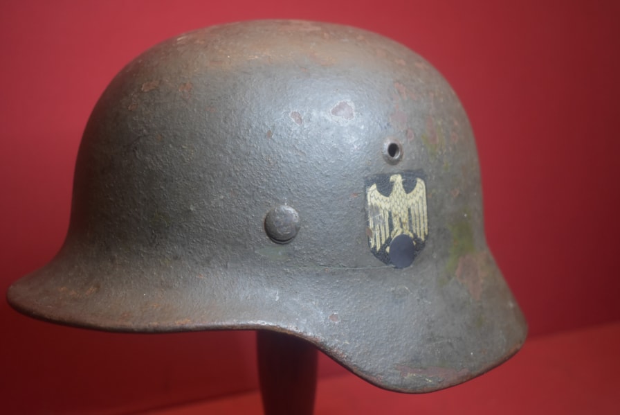 WW2 GERMAN ARMY M40 SINGLE DECAL COMBAT HELMET
